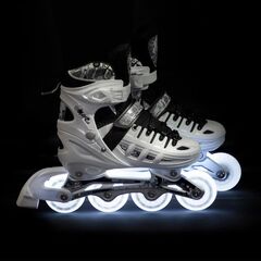 NILS łyżworolki 4w1 damskie ze świecącymi kołami regulowane NH10905 białe, Kolor: biały, Rozmiar: 35-38, 6 zdjęcie