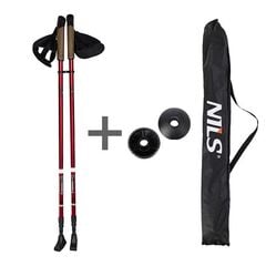 NILS Kije Nordic Walking z regulacją wysokości od 86 do 140 cm czerwone