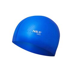 NILS AQUA NQC Jednokolorowy Czepek Silikonowy Dots Aqua granatowy, Kolor: niebieski