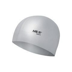 NILS AQUA NQC Jednokolorowy Czepek Silikonowy Dots Aqua szary, Kolor: szary