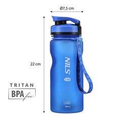 NILS CAMP NC1740 butelka na wodę bidon sportowy 600ml różowa, Kolor: niebieski, 3 zdjęcie