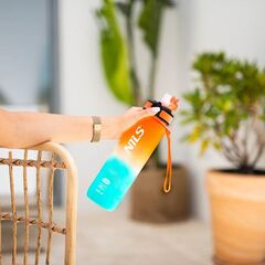 NILS CAMP NCD68 butelka tritanowa butelka na wodę 1000 ml pomarańczowa/niebieska, Kolor: niebieski, 4 zdjęcie