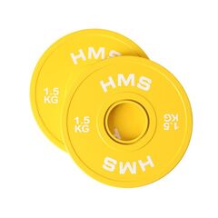 HMS obciążenie olimpijskie do siłownie zestaw 2x1,5kg CBRS żółte, Kolor: żółty, Waga: 2 X 1.5 kg