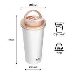 NILS NCB18 Kubek Termiczny 500ml biały, 6 zdjęcie