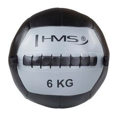 HMS WLB piłka lekarska wall ball do ćwiczeń crossfit fitness 6kg czarna/szara