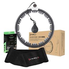 ZESTAW Hula Hop Hhw06 Black Z Piłką Grawitacyjną I Licznikiem + Pas Br163 Black Plus Size HMS, Kolor: czarny