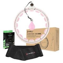 ZESTAW Hula Hop Hhw06 Pink Z Piłką Grawitacyjną i Licznikiem + Pas Br163 Black Plus Size HMS, Kolor: różowy/czarny