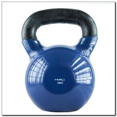 KNV16 Blue Kettlebell Żeliwny Pokryty Winylem 16kg HMS, Kolor: niebieski, Waga: 16 kg