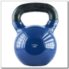 KNV20 Blue Kettlebell Żeliwny Pokryty Winylem 20kg HMS, Kolor: niebieski, Waga: 20 kg