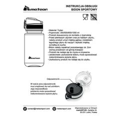 METEOR Bidon Sportowy 650 ml czarna, Kolor: czarny, Waga: 0.17, 4 zdjęcie