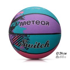 METEOR piłka do koszykówki dla dzieci SWITCH niebieska/fioletowa, 4 zdjęcie