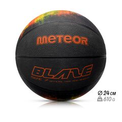 METEOR piłka do koszykówki dla dzieci Blaze czarna, Waga: 0.61, Rozmiar: 7, 6 zdjęcie