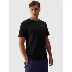 4F t-shirt męski sportowy koszulka bawełniana M1843 czarny, Kolor: czarny, Rozmiar: L