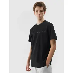 4F koszulka męska t-shirt bawełniany sportowy M1283 biały, Kolor: czarny, Rozmiar: S