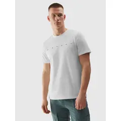 4F koszulka męska t-shirt bawełniany sportowy M1283 biały, Kolor: biały, Rozmiar: M