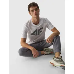 4F koszulka męska sportowa t-shirt bawełniany M1844 biały, Kolor: biały, Rozmiar: M, 3 zdjęcie