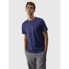 4F koszulka męska sportowa t-shirt bawełniany M1844 niebieski, Kolor: niebieski, Rozmiar: S