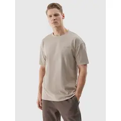 4F t-shirt męski koszulka sportowa bawełniana M1316 beżowa, Kolor: beżowy, Rozmiar: L
