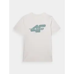 4F koszulka męska t-shirt bawełniany na co dzień M1317 biała, Kolor: biały, Rozmiar: M, 2 zdjęcie
