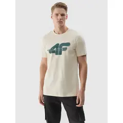 4F koszulka męska t-shirt bawełniany na co dzień M1317 biała, Kolor: biały, Rozmiar: M