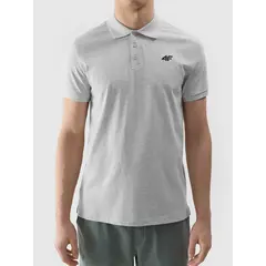 4F koszulka polo męska z kołnierzykiem bawełniana szara, Kolor: szary, Rozmiar: S, 4 zdjęcie