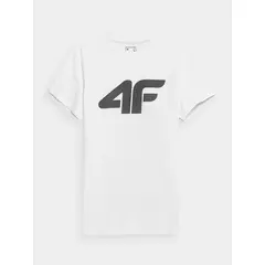 4F koszulka męska sportowa t-shirt bawełniany M1844 biały, Kolor: biały, Rozmiar: S, 4 zdjęcie
