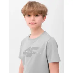 4F T-shirt koszulka chłopięca bawełniana z krótkim rękawem szara, Kolor: szary, Rozmiar: 146, 2 zdjęcie