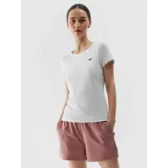 4F koszulka damska sportowa t-shirt treningowy F604 biały, Kolor: biały, Rozmiar: S