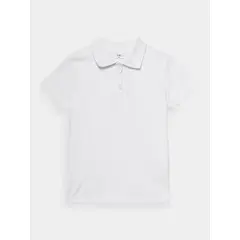 4F polo dziewczęce bawełniane z kołnierzykiem F1148 białe, Kolor: biały, Rozmiar: 122, 3 zdjęcie