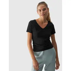 4F t-shirt damski koszulka sportowa bawełniana F1649 czarna, Kolor: czarny, Rozmiar: XS