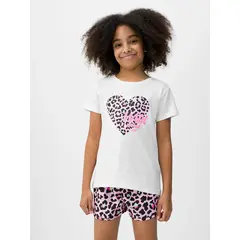4F t-shirt dziewczęcy koszulka bawełniana F1143 biała, Kolor: biały, Rozmiar: 122