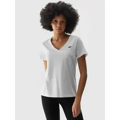4F koszulka damska sportowa t-shirt treningowy F1162 biała, Kolor: biały, Rozmiar: XS