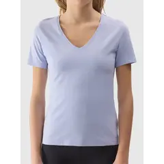 4F koszulka damska t-shirt sportowy fitness bawełniany F1359 fioletowy, Kolor: niebieski, Rozmiar: S, 4 zdjęcie