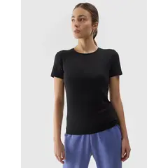 4F t-shirt damski koszulka treningowa bawełniana F1267 czarna, Kolor: czarny, Rozmiar: XS