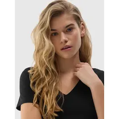 4F koszulka damska t-shirt sportowy fitness bawełniany F1359 czarna, Kolor: czarny, Rozmiar: XS, 6 zdjęcie