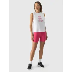 4F Legginsy krótkie damskie F151 różowe, Kolor: różowy, Rozmiar: XS