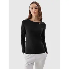 4F Longsleeve damski SLIM FIT F218 czarny, Kolor: czarny, Rozmiar: XS