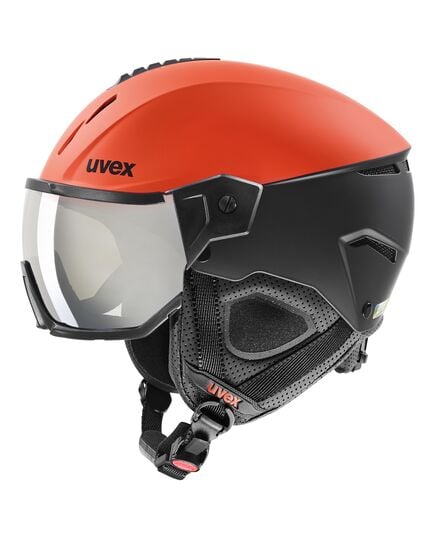 UVEX kask narciarski hardshell z goglami Instinct Visor czerwony, Kolor: czerwony, Rozmiar: 59-61