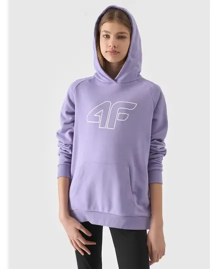 4F Bluza dziecięca z kapturem F0921 fioletowa, Kolor: fioletowy, Rozmiar: 158