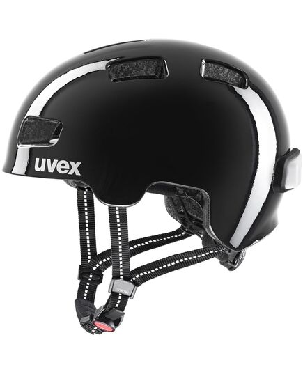 UVEX Kask rowerowy dziecięcy Hlmt 4 Reflexx z naklejkami, Kolor: czarny, Rozmiar: 51-55