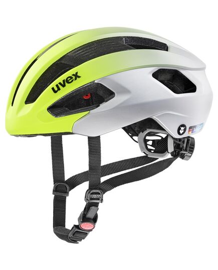 UVEX Kask rowerowy rise cc Tocsen, Kolor: szaro-żółty, Rozmiar: 52-56