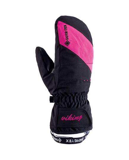 Rękawice Narciarskie Damskie Jednopalczaste VIKING Sherpa GTX Mitten Ski Lady Czarny/Różowy, Kolor: czarno-różowe, Rozmiar: 5