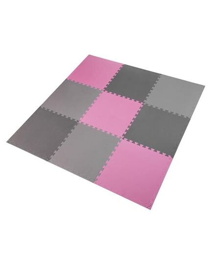 Mata puzzle pod sprzęt do ćwiczeń 9 elementów 180x180cm MP10 niebieska/szara, Kolor: pink-grey, Waga: 0,8