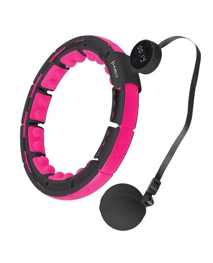 HMS HHM16 HULA HOP BLACK/PINK Z MAGNESAMI I OBCIĄŻNIKIEM + LICZNIK