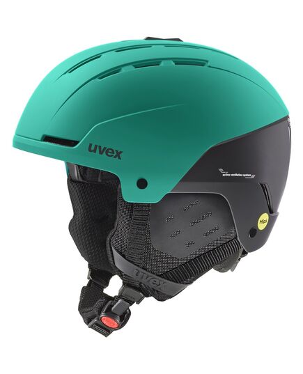 UVEX kask narciarski z technologia hardshell z Mipsem Stance zielony, Kolor: zielony, Rozmiar: 54-58