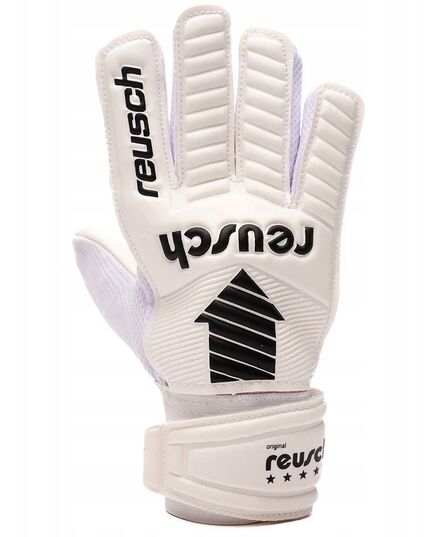 Rękawice bramkarskie dziecięce REUSCH Legacy Arrow Solid Junior białe, Kolor: biały, Rozmiar: 4