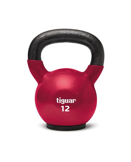 TIGUAR Kettlebell do ćwiczeń crossfit na siłownie 12kg czerwony, Kolor: czerwony, Waga: 12