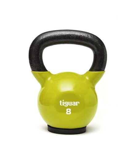 TIGUAR Kettlebell do ćwiczeń crossfit na siłownię, Kolor: zielony, Waga: 8