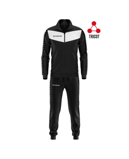 GIVOVA dres sportowy męski komplet bluza i spodnie Triacetato czarny/biały, Kolor: czarny, Rozmiar: XL