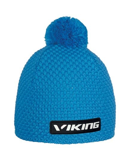 VIKING BERG czapka męska zimowa z pomponem windstopper niebieska